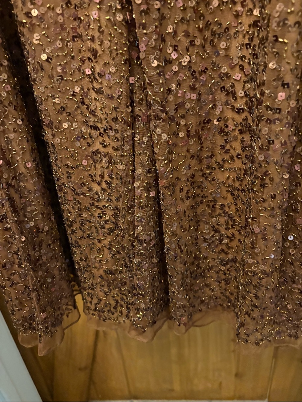 Mac Douggal 5577 Copper Sequined Capelet Midi Dress Size 10 Formal NWT - Picture 8 of 10